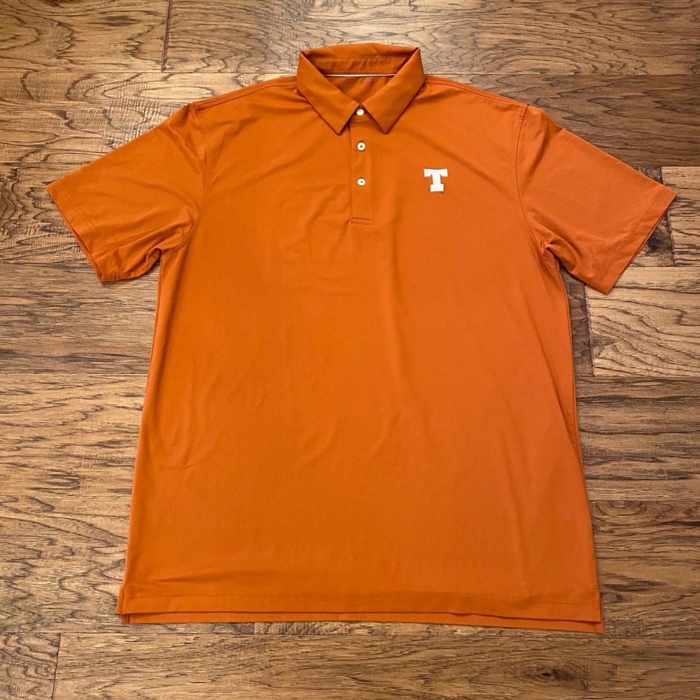 University of Texas Longhorns Mens Burnt Orange Victory Logo T Short Sleeve Polo